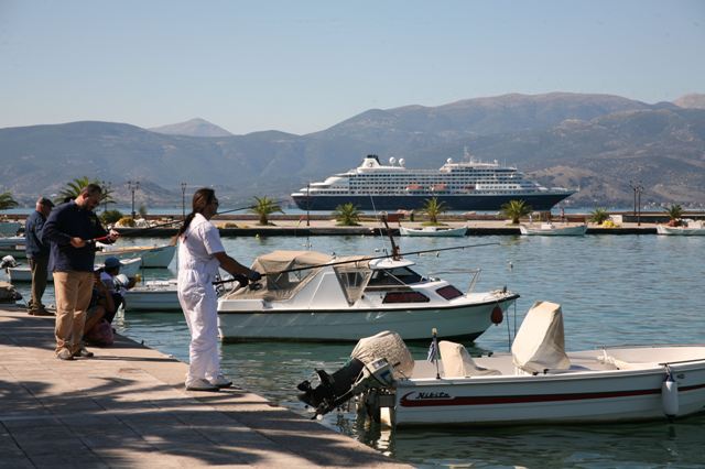 Nafplio - Waterfront harbour fishing by the locals